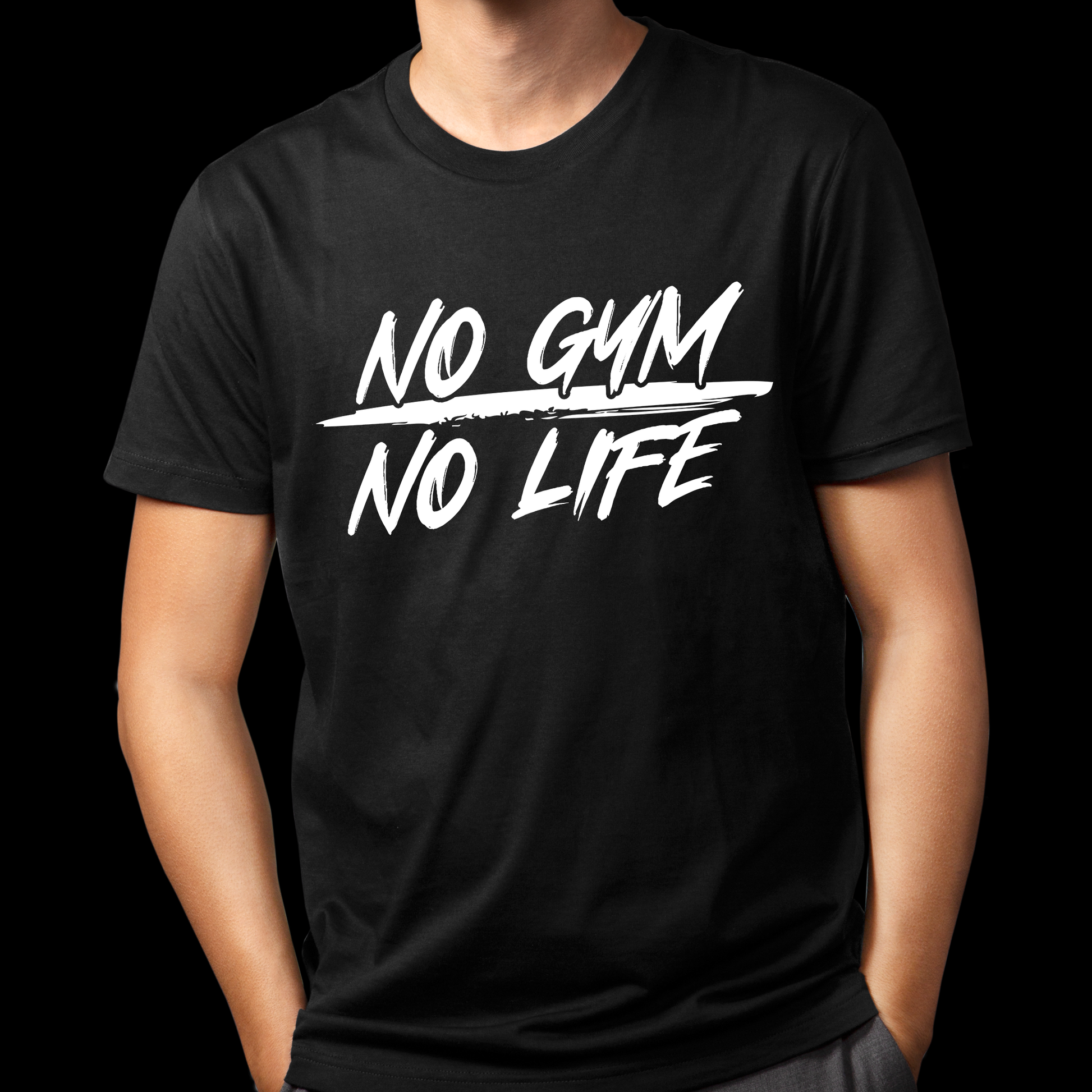 T-Shirt schwarz "No Gym - No Life" - Axxess Fitness